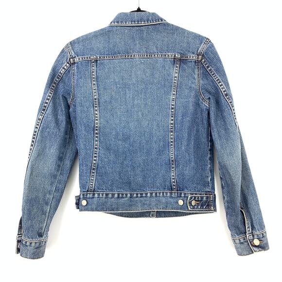 J. Crew Denim Jacket Womens Size Small Medium Wash Denim 100% Cotton - Picture 2 of 5
